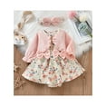 thumbnail image 3 of Qiylii Baby Girl Floal Romper Suits, Long Sleeve Playsuit + Headband,0-18M, 3 of 9