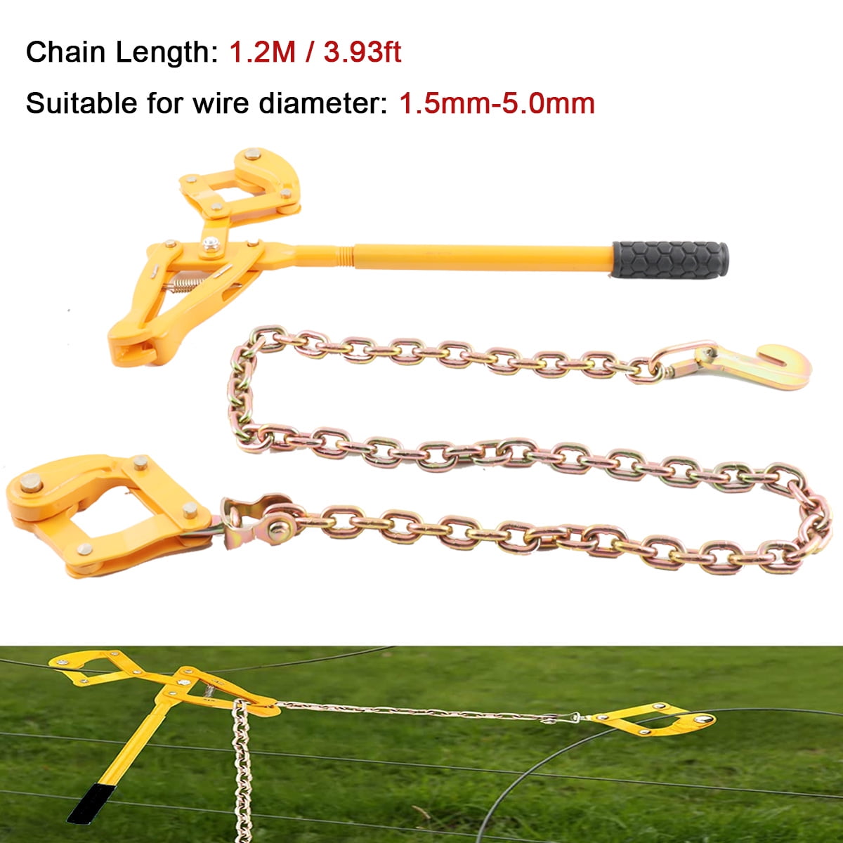 ECUTEE 47 inch Fence Stretcher Cattle Barn Farm Chain Strainer Tensioner Repair Barbed Wire