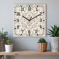 thumbnail image 6 of Beige Boho Wooden Wall Clock Silent Non Ticking, Vintage Ethnic Floral Abstract Geometric Square Wall Clocks Battery Operated, Decor Clock for Home Office, Living Room, Kitchen, 12 Inch, 6 of 9