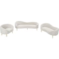 thumbnail image 4 of Pemberly Row Contemporary Boucle Fabric & Metal Chair in Cream/Gold, 4 of 16