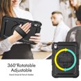 thumbnail image 3 of Case for iPad (A16) 11th Gen 2025/ iPad 10th Gen 10.9 Inch 2022 with Screen Protector, 360 Degree Rotating Kickstand Hand Strap Shockproof Cover with Shoulder Strap, Black, 3 of 7