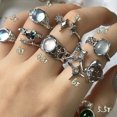 thumbnail image 4 of Anillo abierto con piedra lunar simple para el dedo índice para mujer, estilo francés, de alta clase, con estilo y sentido del estilo frío, 4 of 5