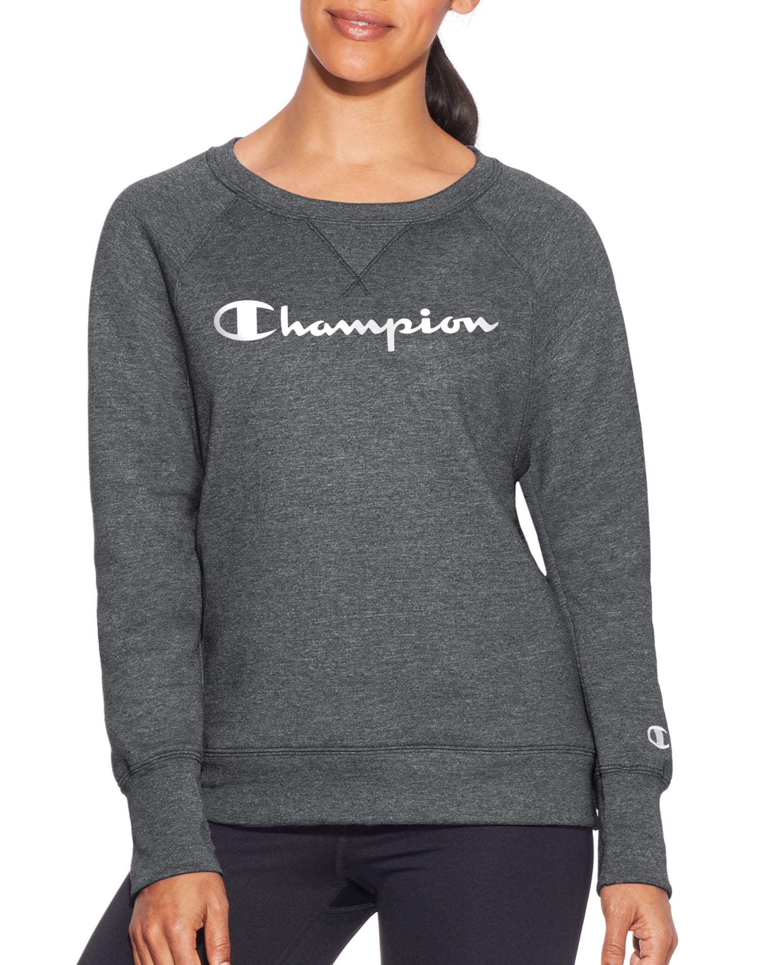 Champion Womens Crew Long Sleeve Sweatshirt Fleece Boyfriend Powerblend