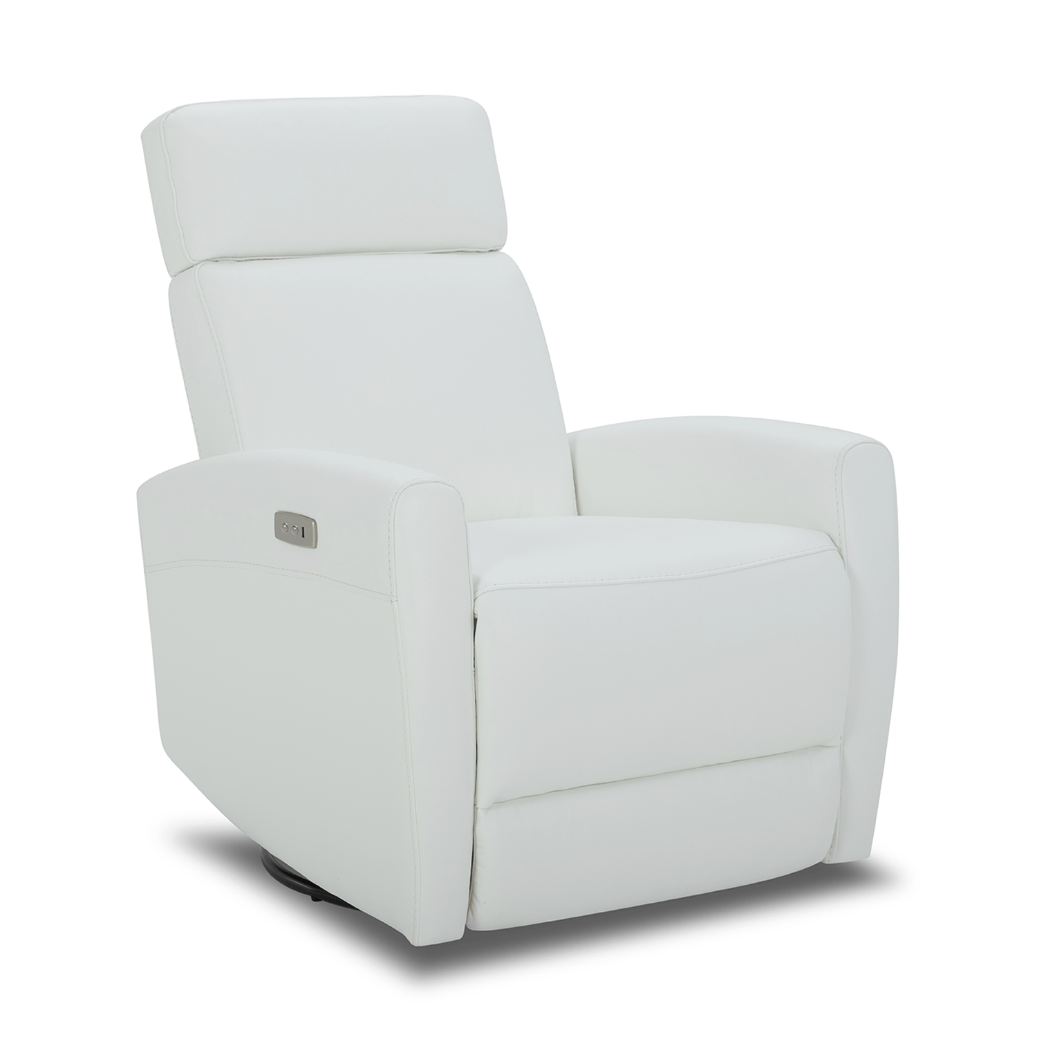 white genuine leather recliner