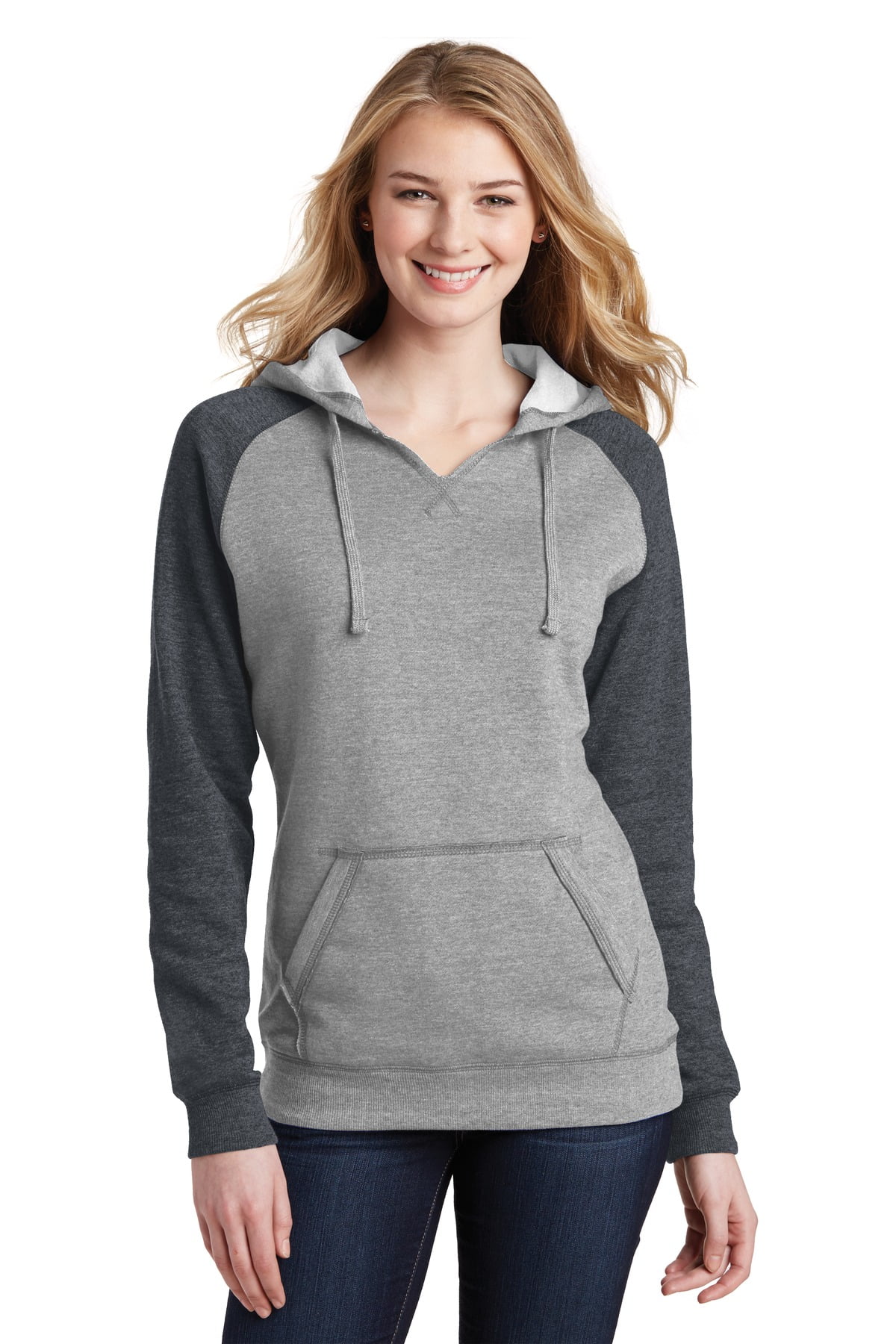 district made ladies lightweight fleece hoodie