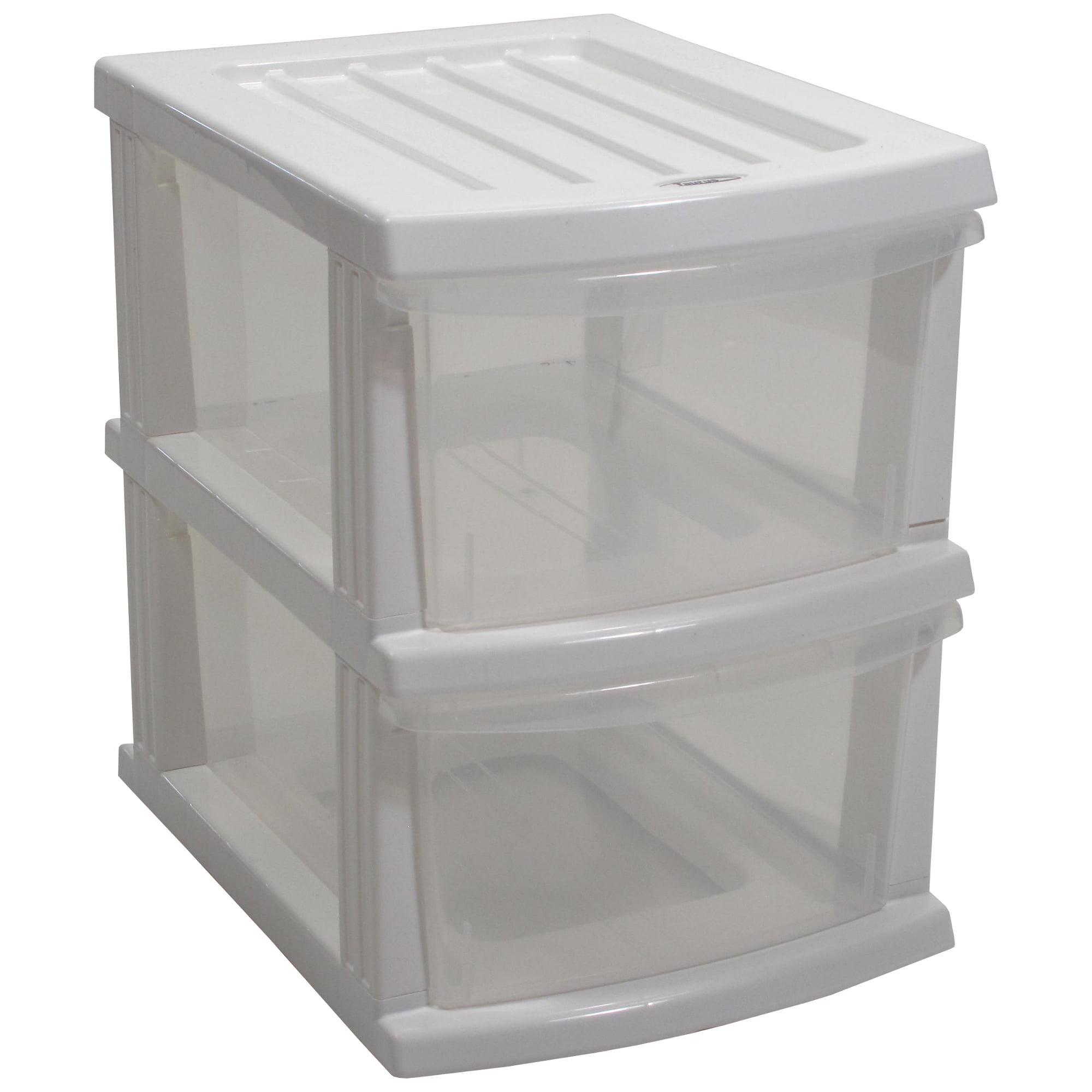 Plastic Office St.Oswalds 2 Storage Drawer Tower Clear Drawers Easily Identify Contents Dimensions: 50 x 43 x 22 Centimeter Storage 2 Clear Drawers with Wheels Drawer Organiser 