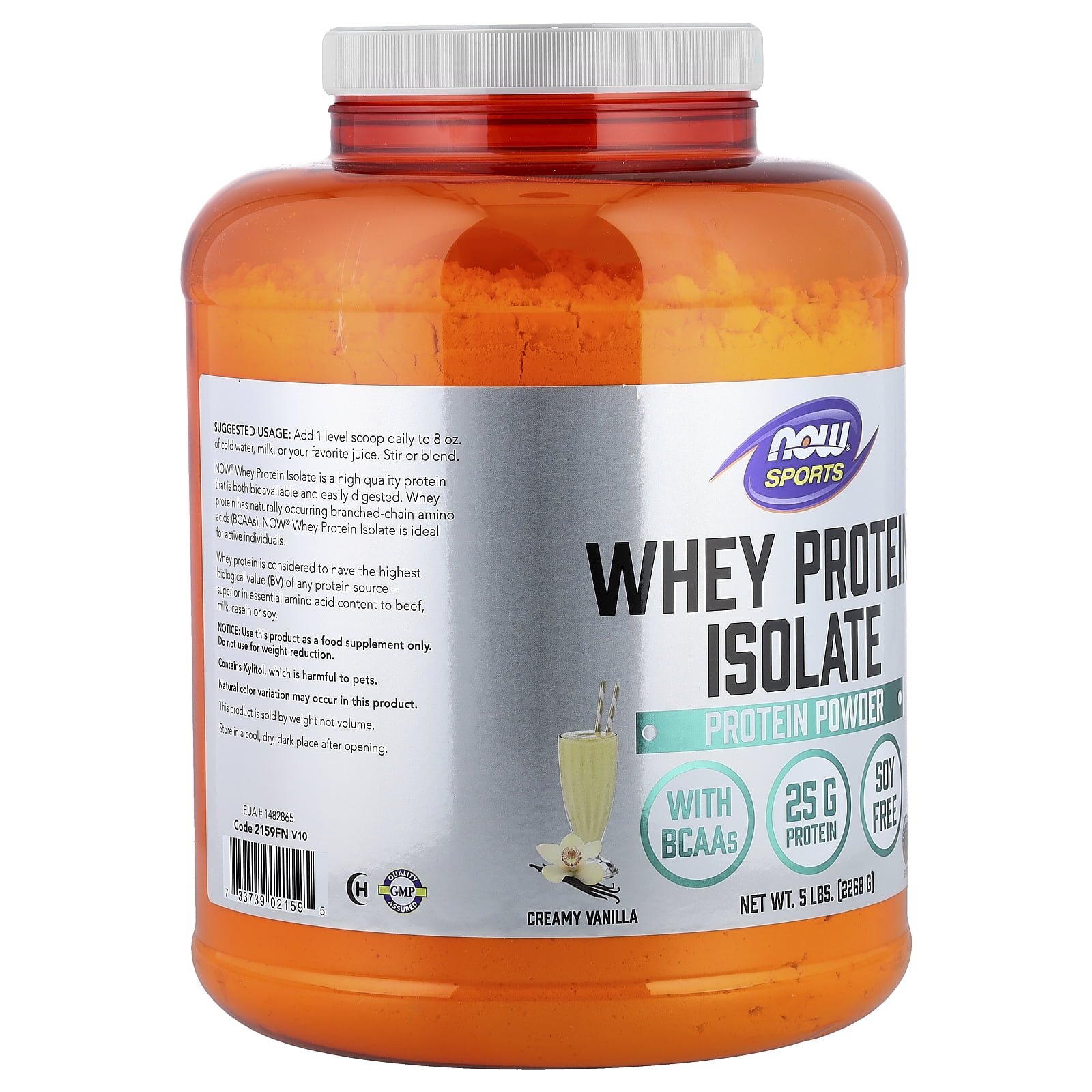 Now Foods Whey Protein Isolate Vanilla 5 lbs Powder