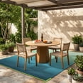 thumbnail image 5 of SUNDEREY Outdoor Rug 5'x8', Waterproof Reversible Plastic Straw Mat for Patio, RV & Camping - Lightweight Carpet for Deck, Balcony & Backyard, Teal, 5 of 9