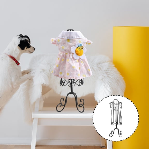 WASHWEPE 1Pack Pet Coat Rack Clothes Iron Display Stand for Pet Owners