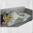 thumbnail image 6 of Watercolor Soft Flannel Fleece Throw Blanket, Alluring Sunflowers Summer Inspired Design Agriculture, Cozy Plush for Indoor and Outdoor Use, 50" x 70", Yellow Green Yellow, by Ambesonne, 6 of 6