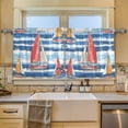 thumbnail image 2 of Yayeee Kitchen Curtains Tier Set of 2 Light Filtering 57"x24" Over Sink Window Panels, Red Sailboats, 2 of 7