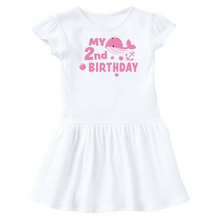 

Inktastic Nautical My 2nd Birthday with Pink Whale Gift Baby Girl Dress
