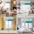 thumbnail image 5 of Teal Blue Beige Beach Valance Curtain for Windows Abstract Gradient Sandy Ocean Waves Rod Pocket Curtain Valances Short Window Treatments Panels for Kitchen Bathroom Laundry Basement 56 x 16 Inch, 5 of 9