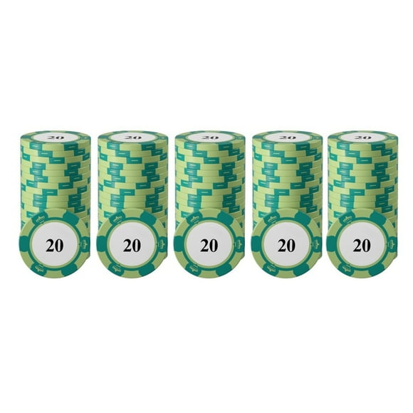 20pcs Poker Chip Set,Game Counting Discs for Texas Holdem, Blackjack Gambling