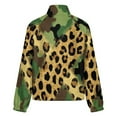 thumbnail image 6 of Jackets for Women Winter Coat Jackets Flannel Stand Collar Jacket(Glitter Leopard Camo Print,Size:S-4XL), 6 of 7