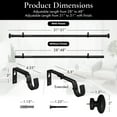 thumbnail image 2 of MERIVILLE 1" Single Curtain Rod Set, Adjustable 28-48 Inches, Prima Finials, Black, 2 of 9