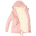 thumbnail image 6 of pxiakgy women plus size winter overcoat women's jacket thick outwear lined hooded coat warm trench women's coat pink 4xl, 6 of 8