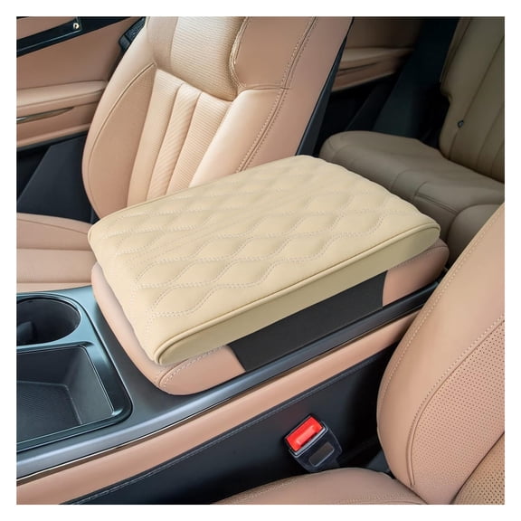 GUANGHUI Car Center Console Cover-Armrest Box Mat,Memory Foam Leather Arm Rest Covering Car, Arm Rest Cushion for SUV/Truck/Vehicle(Gray)