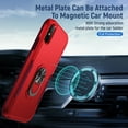 thumbnail image 3 of Phone Case Compatible with iPhone XS Max, Cover with Magnetic Ring Holder Stand Hybrid Rugged Shockproof Drop Proof Heavy Duty Cell Accessories for iPhone XS Max Women Men, Red/Rose, 3 of 8