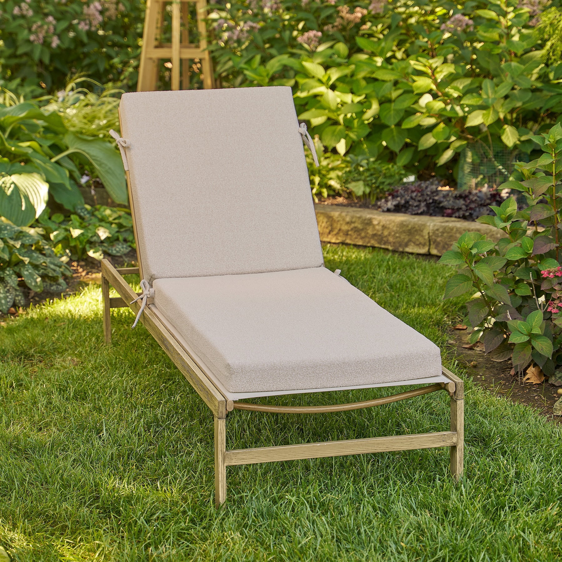 Better Homes & Gardens 72" x 23" Outdoor Chaise Lounge Cushion, 1-Piece, Cream Boucle