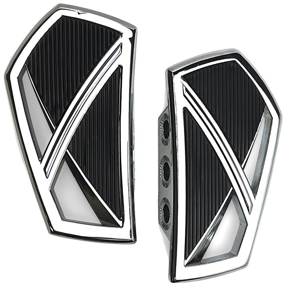 Krator Motorcycle Mini Floorboards, Compatible With Harley Davidson Models, 360 Degree Adjustable, Chrome, Harley Foot Pegs, Front Rider Rear Passenger Footboards, Motorcycle Accessories