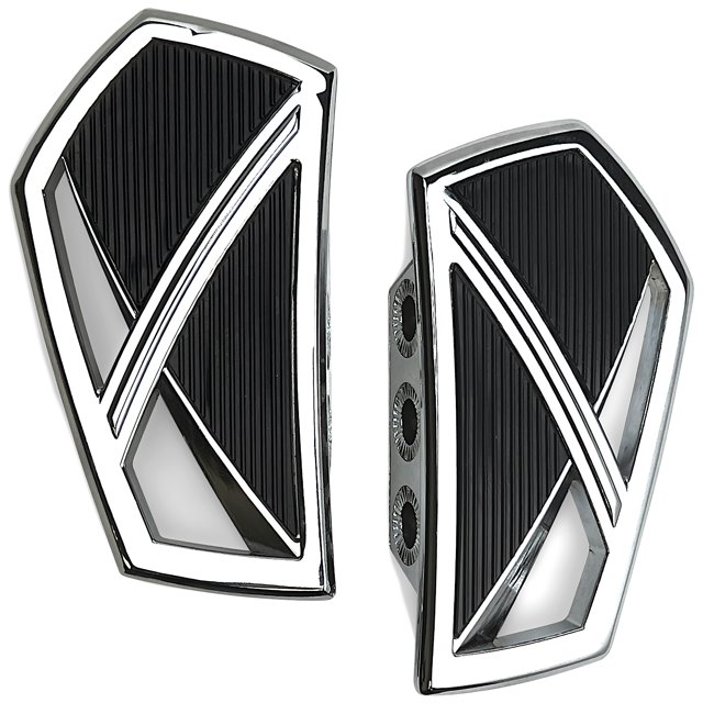 Krator Motorcycle Mini Floorboards, Compatible With Harley Davidson Models, 360 Degree Adjustable, Chrome, Harley Foot Pegs, Front Rider Rear Passenger Footboards, Motorcycle Accessories
