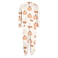 thumbnail image 7 of Xijirk Women Halloween Pajama Set Long Sleeve Boat Neck Top with Jogger Pants Pumpkin Ghost Bow Print Loungewear for Sleepwear and Holiday Party,Beige,XXL, 7 of 7