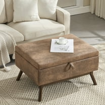 HUJHKIO 3 in 1 Lift Top Coffee Table with Storage, Wooden Stool for Living Room, Microsuede Fabric, Coffee