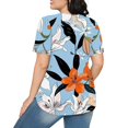 thumbnail image 4 of Itsame Short Sleeved Undershirt Tops for Womens Shirt T-Shirt Fashionable Printed Relaxed Round Neck Blouses Bule Size L, 4 of 6