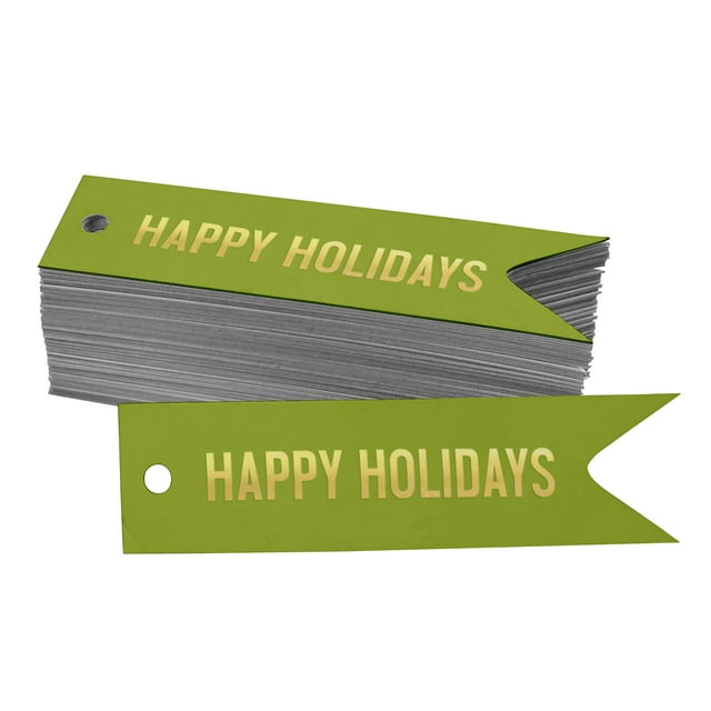 Inkdotpot Gold Foil Paper Hang Tags Happy Holiday Favor Tags 100 Pieces