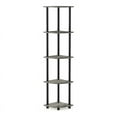 thumbnail image 3 of Furinno Turn-N-Tube 11.6"W x 11.6"D x 57.7"H 5-Shelf Decorative Shelves, Gray and Black, 3 of 8