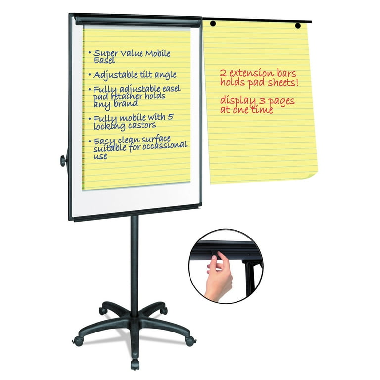 Silver Easy Clean Dry Erase Mobile Presentation Easel, 44 Silver Easy Clean Dry Erase Mobile Presentation Easel, 44