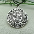 thumbnail image 2 of Saint Benedict Round Pendant Necklace Vintage, 2 of 2