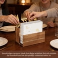 thumbnail image 5 of FUYGRCJ Silverware Caddy, Wooden Utensil Holder with Napkin Holder, 3 Compartment Cutlery Organizer with Upright Napkin Storage Dispenser, Countertop Paper Plate Organizer for Plate, Cup, Fork, Spoon, 5 of 11