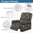 thumbnail image 4 of SCRAWLGOD Bohemian Flower Black Recliner Chair Covers Stretch Chair Cover for Recliner Slipcovers 4-Piece Lazyboy 1 Seat Sofa Cover Furniture Protector with Pocket, 4 of 7