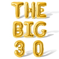Letter Balloons - THE BIG 3 0 16" Inch Alphabet Letters Foil Mylar Balloon 30th Birthday Party Banner (Gold)