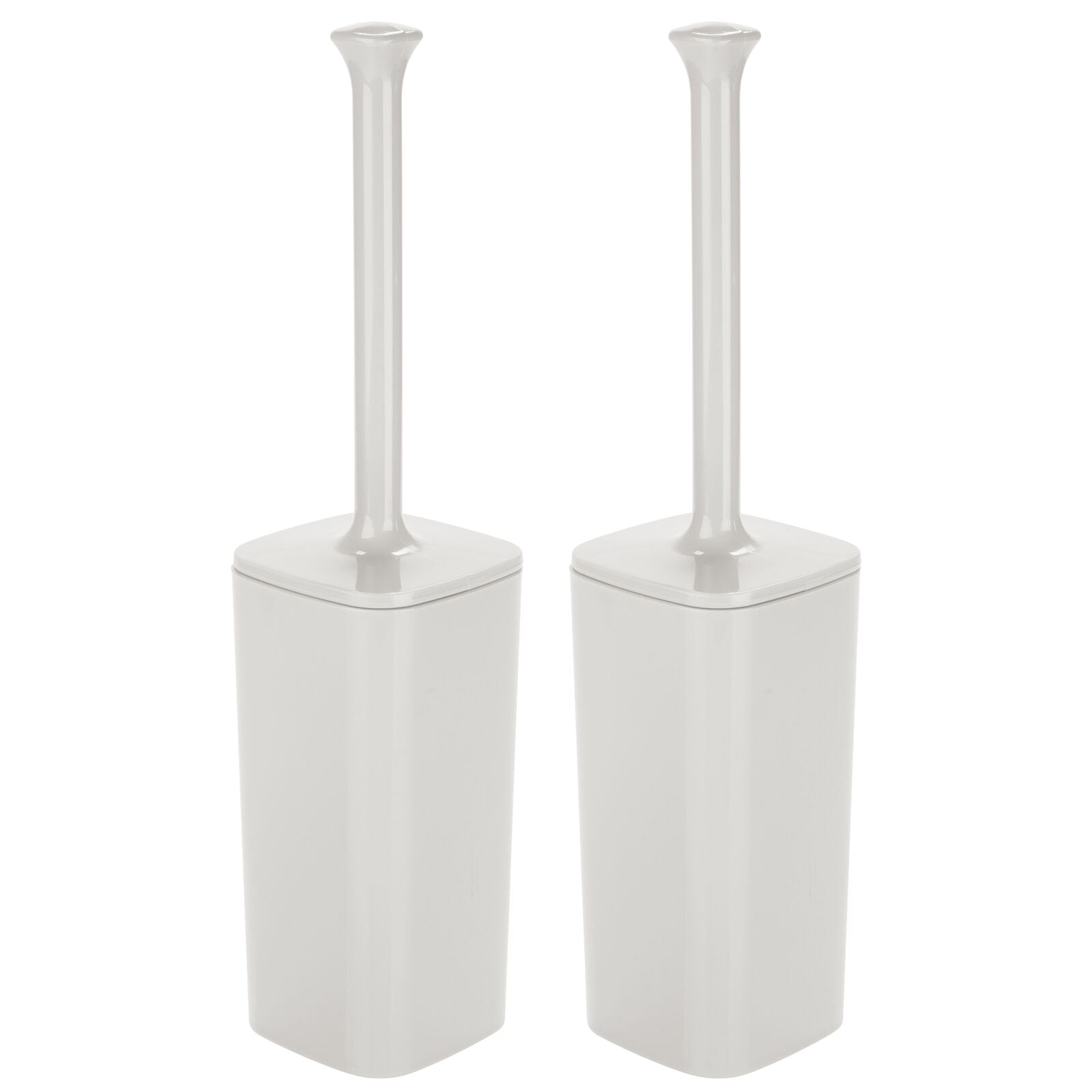 Deep Cleaning 2 Pack Bronze mDesign Slim Compact Plastic Toilet Bowl Brush and Holder for Bathroom Storage Sturdy