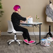 Rollaway II Portable Folding Sewing Table Black / White