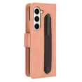 thumbnail image 5 of Dteck Wallet Case for Samsung Galaxy Z Fold 5 5G with S Pen Holder & Stylus, PU Leather with Kickstand, Magnetic Closure, Shockproof Card Slot Protective Phone Cover for Galaxy Z Fold 5 2023,,Pink, 5 of 5