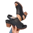 thumbnail image 3 of Dvprdro Womens Solid Casual Style Sandals Open Toe High-top Hollow Out Low Heel Soft Nonskid Multi-Color Daily Outdoor Wear, 3 of 5