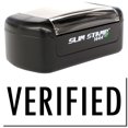 thumbnail image 1 of Slim Pre-Inked Verified Stamp, Slim 1444, Ultra Slim Design, Impression Size 1/2" by 1-3/4", Up to 25,000 Impressions - Black Ink, 1 of 10
