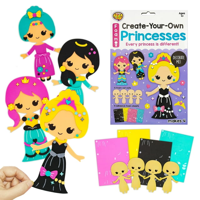 Kit de manualidades Foam Art Crafts VKPI con dibujos animados de princesas para niños mayores de 4 años
