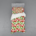 thumbnail image 2 of Ambesonne Spring Bedding Set 4 Pcs, Floral Strawberry Scene, Queen, Green Red, 2 of 3