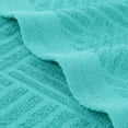 thumbnail image 6 of Superior Basketweave Egyptian Cotton Jacquard 3 Piece Towel Set, Turquoise, 6 of 9