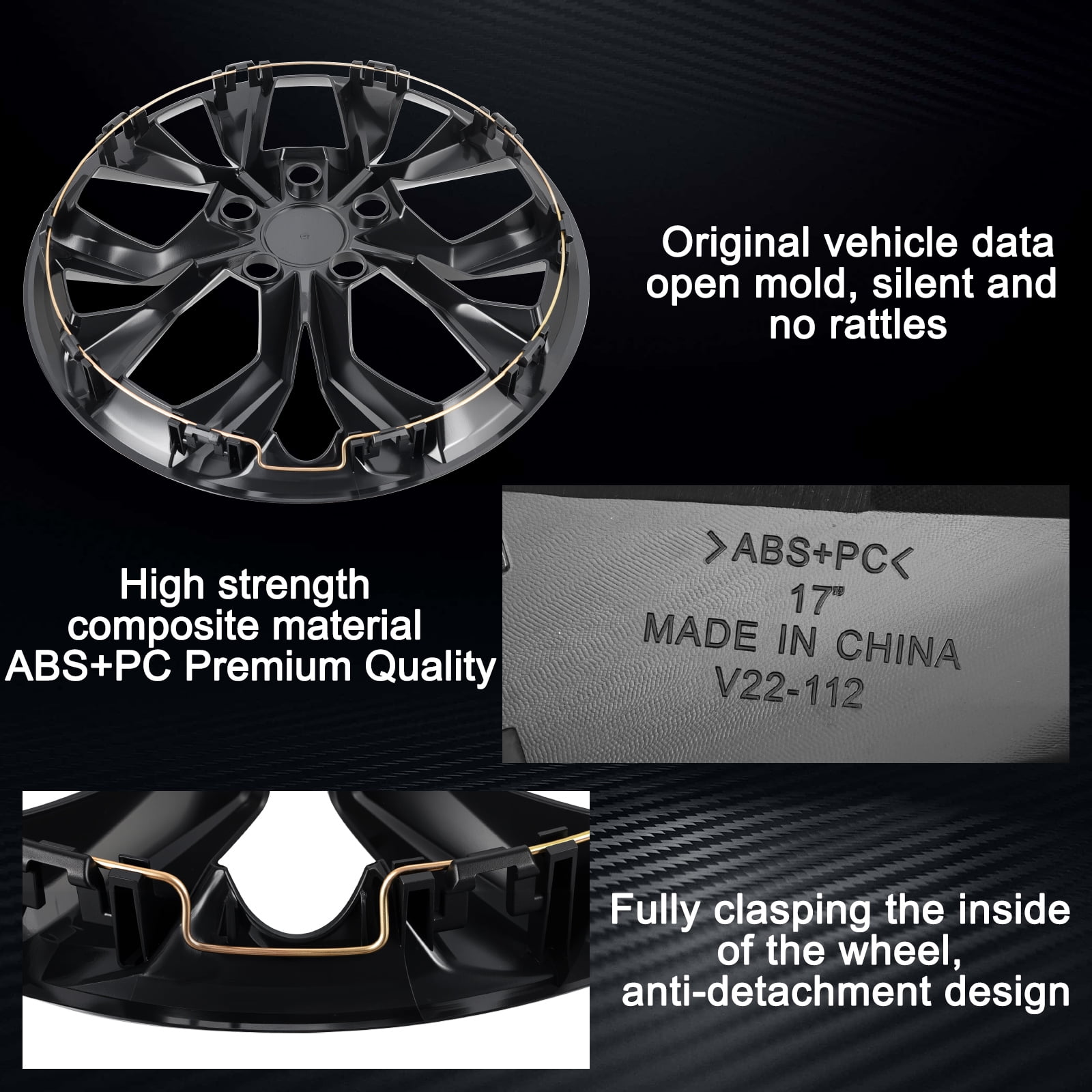17" HubCaps Compatible With 2023-2024 HONDA CRV ; 17 inch Steel Wheel Covers ; Silver; Set Of 4 Packs