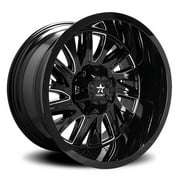 22" Black With Natural Accents 75R Batallion Wheel by RBP (Rolling Big Power) 75R-2212-86-44BG