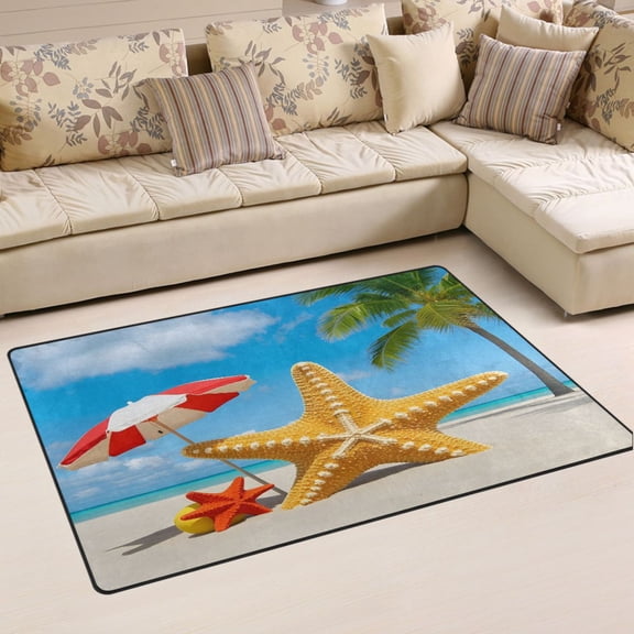 Ryvnso Starfish in Summer Area Floor Mat Non-Slip Carpet Soft Rugs Doormats 31" x 20"