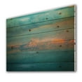thumbnail image 2 of Designart 'Evening Glowing Mountains Over Sea Textured Vintage Image' Modern Print on Natural Pine Wood, 2 of 3