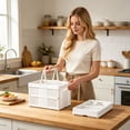 thumbnail image 6 of Foldable Plastic Grocery Basket with Handle, Collapsible Storage Crate for Shopping, Picnic & Home Organization, 6 of 6