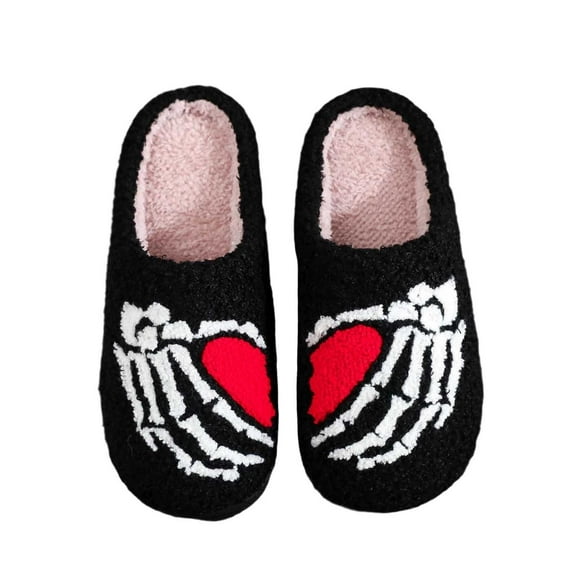 Gaexia Women's Halloween Themed Cozy Slippers Unisex Comfortable Indoor Outdoor Casual Flat Slides For Couples And Family